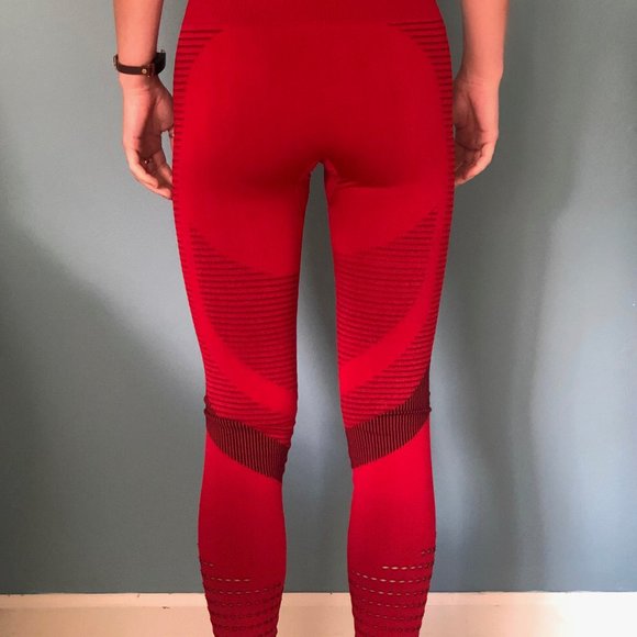 Red Athletic Seamless Leggings - Picture 4 of 4